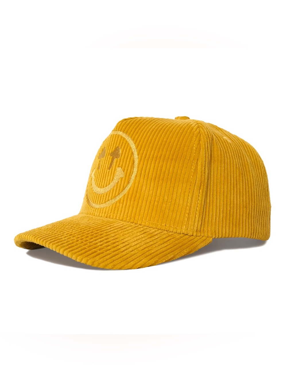 Happy Cap Co. Corduroy Canary Logo Smiley Face Baseball Adjustable Strap Cap